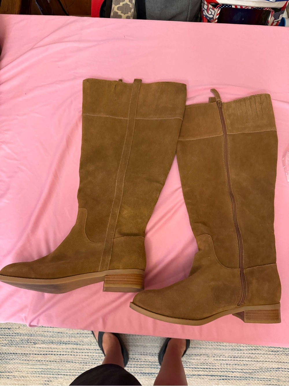 Tall Suede Riding Boots in Chestnut Brown - Elegant Everyday Style